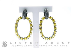 ORECCHINI in argento brunito 925 con strass e pietre gialle Ref. EA04IGN. NUOVI!