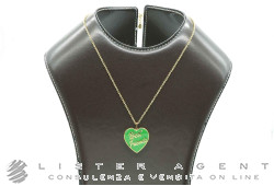 CHIARA FERRAGNI collana Best Friends in metallo placcato oro giallo e smalto verde con zirconi Ref. J19AVI02. NUOVA!