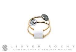 POMELLATO anello Sabbia in oro rosa e bianco 18Kt con diamanti Brown e diamante bianco Misura 13 Ref. PAC3051_O6BWR_DB0BR. NUOVO!