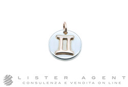 DODO by Pomellato ciondolo segno zodiacale Gemelli in argento 925 e oro rosa 9Kt Ref. DMC2008_ZODGE_0009A. NUOVO!