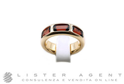 POMELLATO anello Iconica in oro rosa  18Kt con 3 Granati Piropo Misura 15 Ref. PAC3020_O7000_000GP. NUOVO!