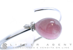 VHERNIER bracciale Palloncino in oro bianco 18Kt con diamanti ct 0.15, rodonite e cristallo di rocca Ref. M00786BR415. NUOVO!