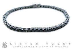 ULTIMA EDIZIONE bracciale Tennis in argento 925 PVD/Nero con zirconi neri Ref. BA01301. NUOVO!