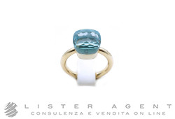 POMELLATO anello Nudo Classic in oro rosa e bianco 18Kt con topazio azzurro Misura 13 Ref. PAA1100_O6000_000OY. NUOVO!