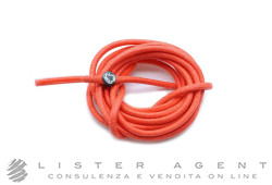 DODO cordino in cotone tangerine spesso con sigillo in argento 925 Ref. DDA6000_CORDL_TANAG. NUOVO!