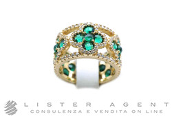 ULTIMA EDIZIONE anello in argento 925 placcato oro giallo e zirconi Misura 15 Ref. 2745. NUOVO!