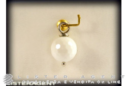 KIDULT ciondolo sfera sfaccettata in argento 925 e agata bianca Ref. 143093. NUOVO! 