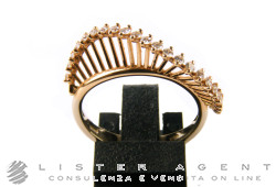 ANELLO in oro rosa e bianco 18Kt con diamanti ct 0,33 Mis 17. NUOVO!