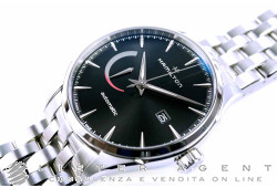 HAMILTON Jazzmaster Power Reserve Automatico in acciaio Nero AUT Ref. H32635131. NUOVO!