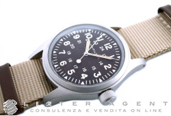 HAMILTON Khaki Field Mechanical in acciaio Marrone Carica Manuale Ref. H69429901. NUOVO!