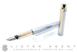 CARTIER penna stilografica Santos in acciaio bicolore Ref. ST150010. NUOVA!