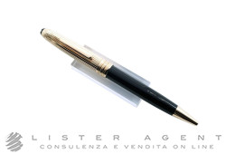 MONTBLANC penna a sfera Meisterstück in metallo placcato oro giallo decoro godron verticale e lacca nera. NUOVA!