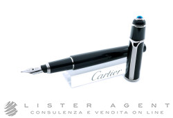 CARTIER penna stilografica mini Diabolo in acciaio e composite nero Ref. ST180020. NUOVA!