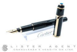 CARTIER penna stilografica mini Diabolo in acciaio placcato oro giallo e composite nero Ref. ST180008. NUOVA!