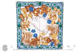 CARTIER foulard Emeraudes in seta celeste cm 85x88 Ref. T6010430. NUOVO!