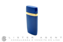 YVES SAINT LAURENT accendino in mini Louisiane in lacca blu e acciaio placcato oro giallo Ref. T3130444. NUOVO!