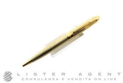 YVES SAINT LAURENT penna a sfera in acciaio placcato oro giallo con decoro Godron Verticale Ref. Y1112307. NUOVO!