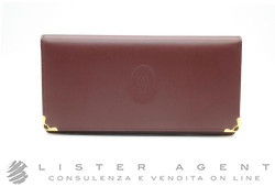 CARTIER porta carte di credito in pelle bordeaux Ref. L3000131. NUOVO!