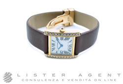 CARTIER Tank Française Quarzo in oro giallo 18Kt e diamanti Ref. 2385. NUOVO!