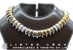 POMELLATO collana Tubolare in oro giallo e bianco con diamanti ct 10.00 Ref. C.9913/B3. NUOVA!