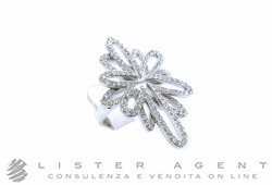 SWAROVSKI anello Fiocco di neve in metallo e cristalli bianchi Misura 15 Ref. 851836. NUOVO!