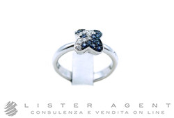 RECARLO anello in oro bianco 18Kt con diamanti ct 0.09 e zaffiri ct 0.15 Misura 15 Ref. XD072/BRB. NUOVO!