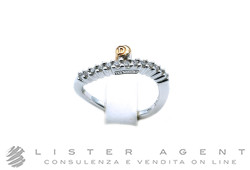 DAMIANI anello Swing in oro bianco e rosa 18Kt con diamanti ct 0.24 H Misura 15.50 Ref. 20016517. NUOVO!