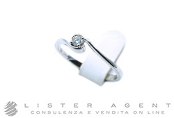 FRESH anello Solitario in oro bianco 18Kt con diamante ct 0.062 G Vs Misura 13 Ref. FR036/007. NUOVO!