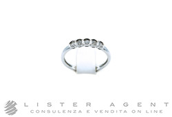 FRESH anello Veretta in oro bianco 18Kt con diamanti ct 0.15 G Vs Misura 13 Ref. FR012/009. NUOVO!