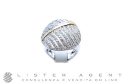 RECARLO anello Pavè in oro bianco e rosa 18Kt con diamanti ct 1.51 Misura 17 Ref. ZU284/BR. NUOVO!