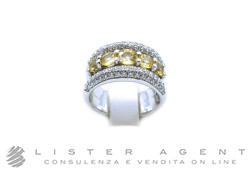 DAMIANI anello in oro bianco 18Kt con diamanti ct 0.65 H e zaffiri gialli ct 1.90 Misura 14 Ref. DAZ263783. NUOVO!