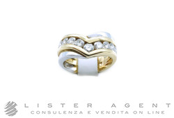 DAMIANI anello in oro bianco e giallo 18Kt con diamanti ct 1.21 H Misura 16. NUOVO!