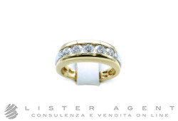 DAMIANI anello Veretta a 5 in oro giallo e bianco 18Kt con diamanti ct 0.70 I Misura 14. NUOVO!