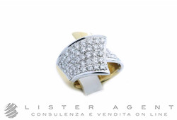DAMIANI anello Fascia contrariè in oro giallo e bianco 18Kt con diamanti ct 1.68 H Misura 14. NUOVO!