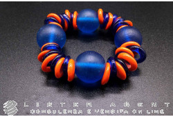 PAMURRINA bracciale elastico in vetro di Murano multicolore. NUOVO!