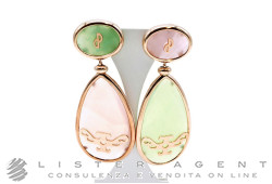 CLAUDIO PACIFICI orecchini Luxury in argento 925 placcato oro rosa e pietre naturali. NUOVI!