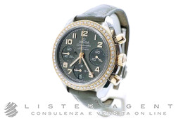 OMEGA Speedmaster Chrono Lady automatico in acciaio con ghiera in oro rosa 18Kt e diamanti Grigio AUT Ref. 32428384006001. USATO!