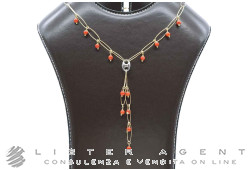 COLLANA in oro giallo e bianco 18Kt con corallo rosso naturale. NUOVA!