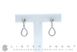 ORECCHINI Goccia in oro bianco 18Kt con diamanti ct 0.20 G IF. NUOVI!
