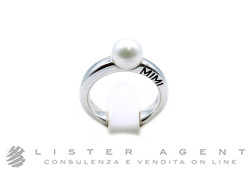 MIMI' anello piccolo Elastica in argento 925 con perla bianca coltivata mm 7/8 Misura 13 Ref. ALM415XB1. NUOVO!