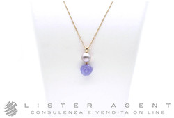 MIMI' collana Grace in oro rosa 18Kt con perla viola e giada lavanda Ref. P205R3L. NUOVA!