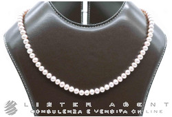 MIMI' collana Elastica con perle Freshwater viola mm 4.45 e chiusura in argento 925 Ref. C023X03. NUOVA!