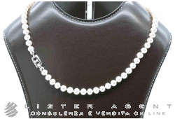COLLANA perle bianche coltivazione in acqua dolce mm 6.50 con chiusura in oro bianco 18Kt. NUOVA!