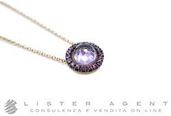 MIMI' collana Happy in oro rosa 18Kt con ametista e zaffiri rosa ct 0.12 Ref. PLM306R8AZ3. NUOVA!