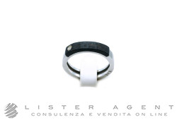 KdK anello in oro bianco 18Kt con legno e diamante ct 0.03 G IF Misura 20. NUOVO!