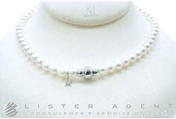 MIKIMOTO collana Boutique in perle selezione qualità A mm 7.00-7.50 con chiusura in oro bianco 18Kt. NUOVA!