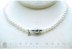 MIKIMOTO collana Boutique selezione qualità A in oro bianco 18Kt con perle mm 5.50-6.00. NUOVA!