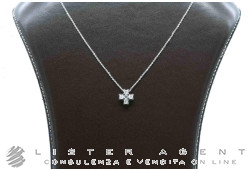 COLLANA con Croce in oro bianco 18Kt con diamanti taglio carrè ct 0.55 G IF e diamanti taglio brillante ct 0.13 G IF. NUOVA!