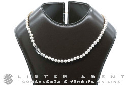 COLLANA perle naturali Akoja mm 4.50-5.00 con chiusura in oro bianco 18Kt. NUOVA!