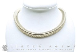 ITALY DEA collana Tubogas a triangolo in agrento 925 placcato oro e Swarovski. NUOVO!